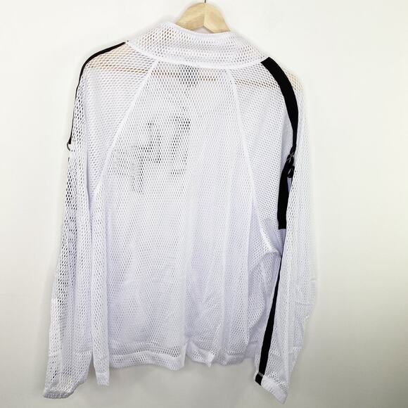 LF White Black Mesh Zip Up Long Sleeve Logo Jacket Women's Size Small S NWT - Picture 2 of 9